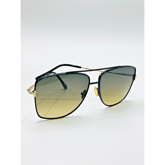 Tom Ford Sunglasses Reggie TF838 01B Black Aviator Frame Brown Gradient Lens New